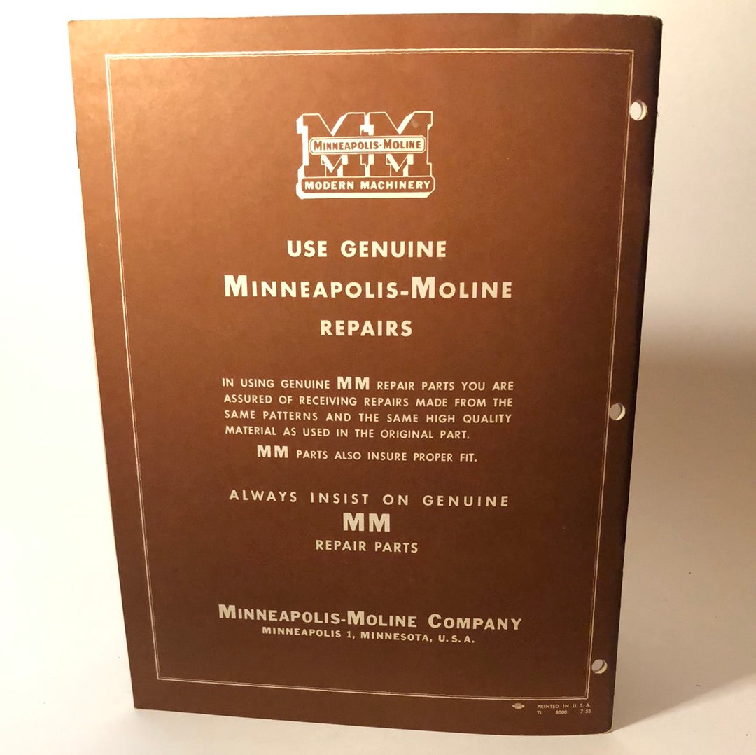 Minneapolis Moline - B1G Row Operation & Maintenance Manual