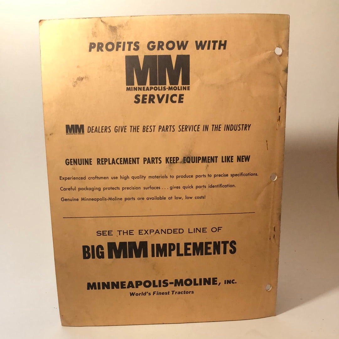 Minneapolis Moline - 3 Point Hitch Rear Mounted Cultivator - Setting Up, Operating Instructions & Repair Parts List