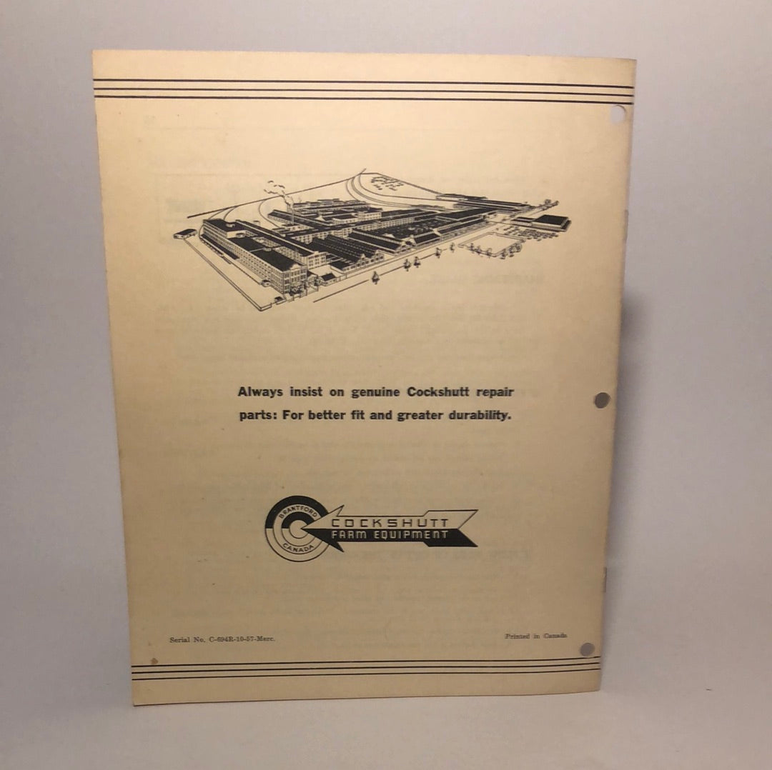 Cockshutt Setting Up & Operating Instructions 24A Tractor Plow