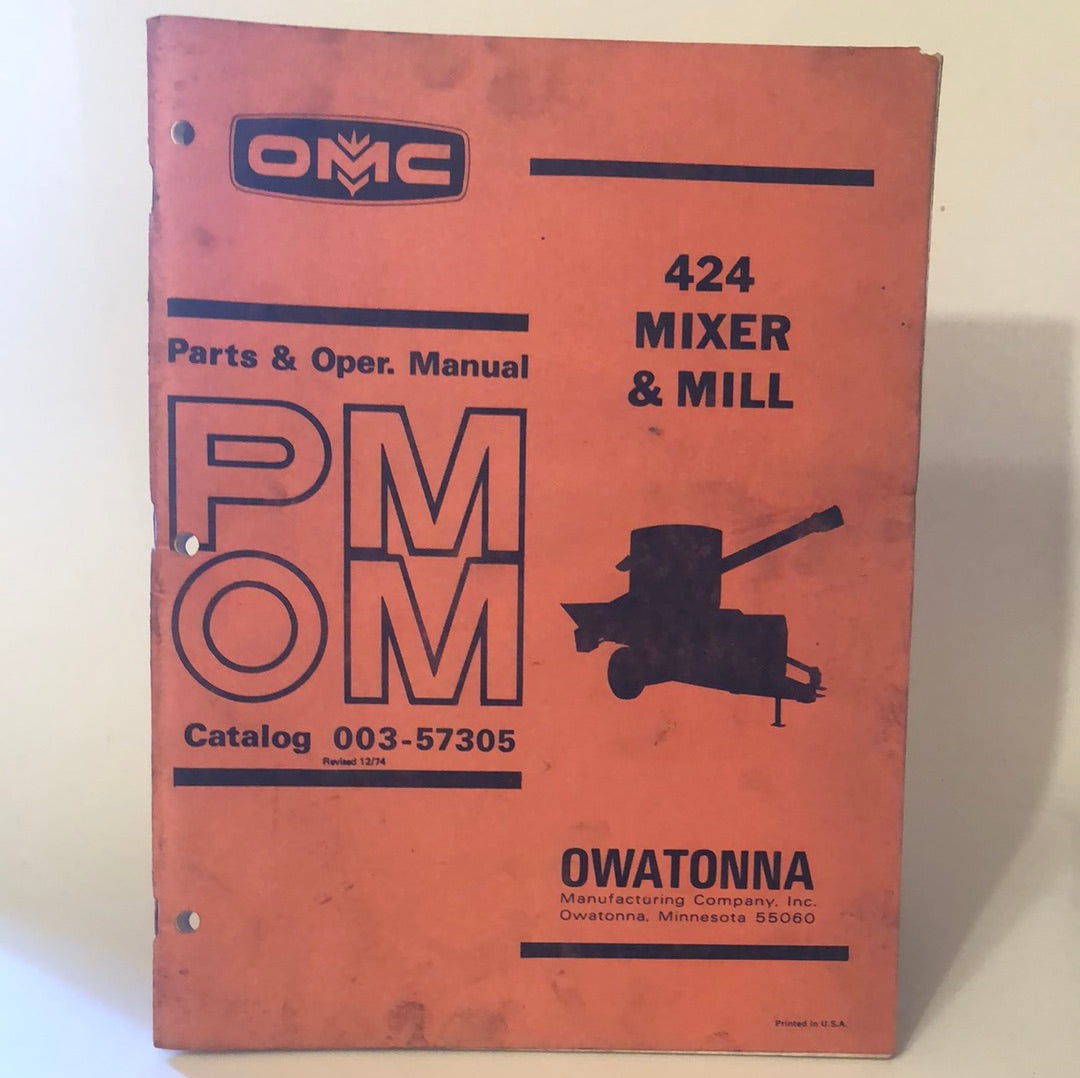 OMC - 424 Mixer & Mill - Parts & Operator's Manual