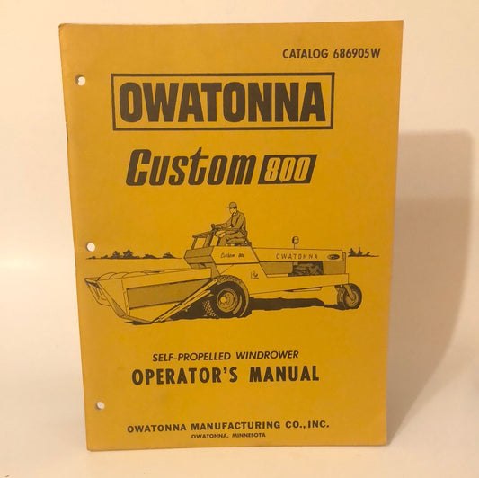 OMC Custom 800 Self-Propelled Windrower - Operator's Manual