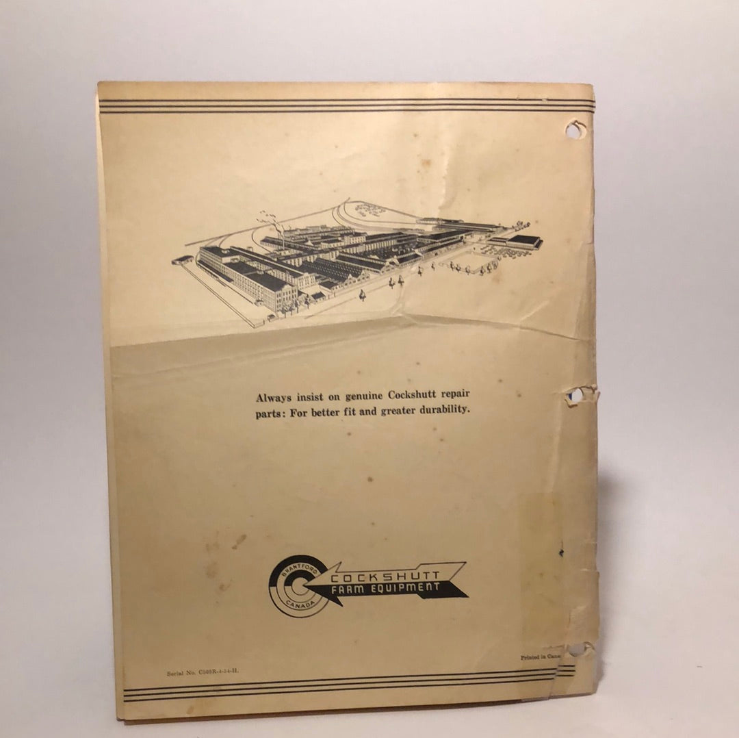 Cockshutt Parts List 31 Disc Plow
