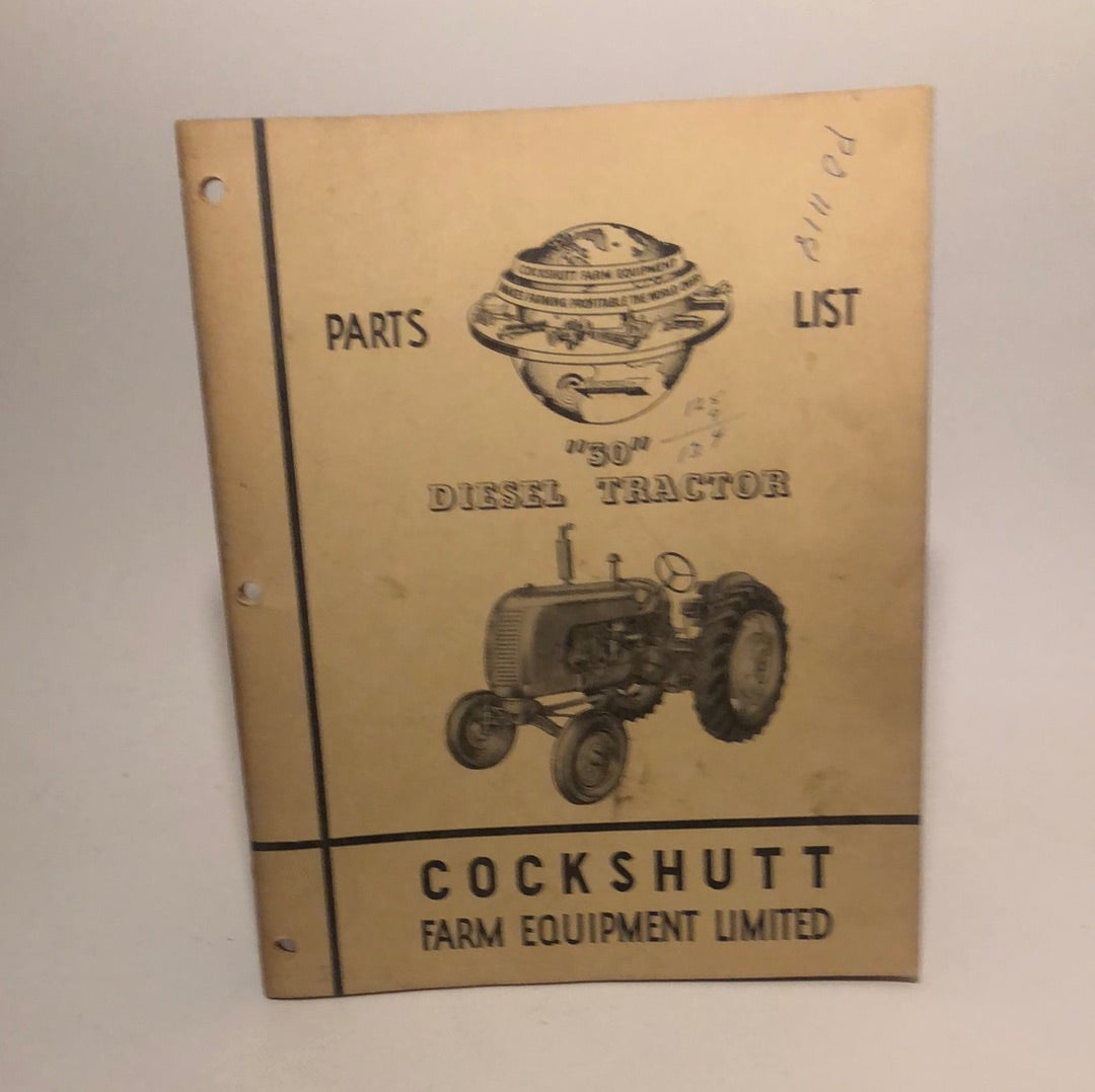 Cockshutt “30” Diesel Tractor parts list