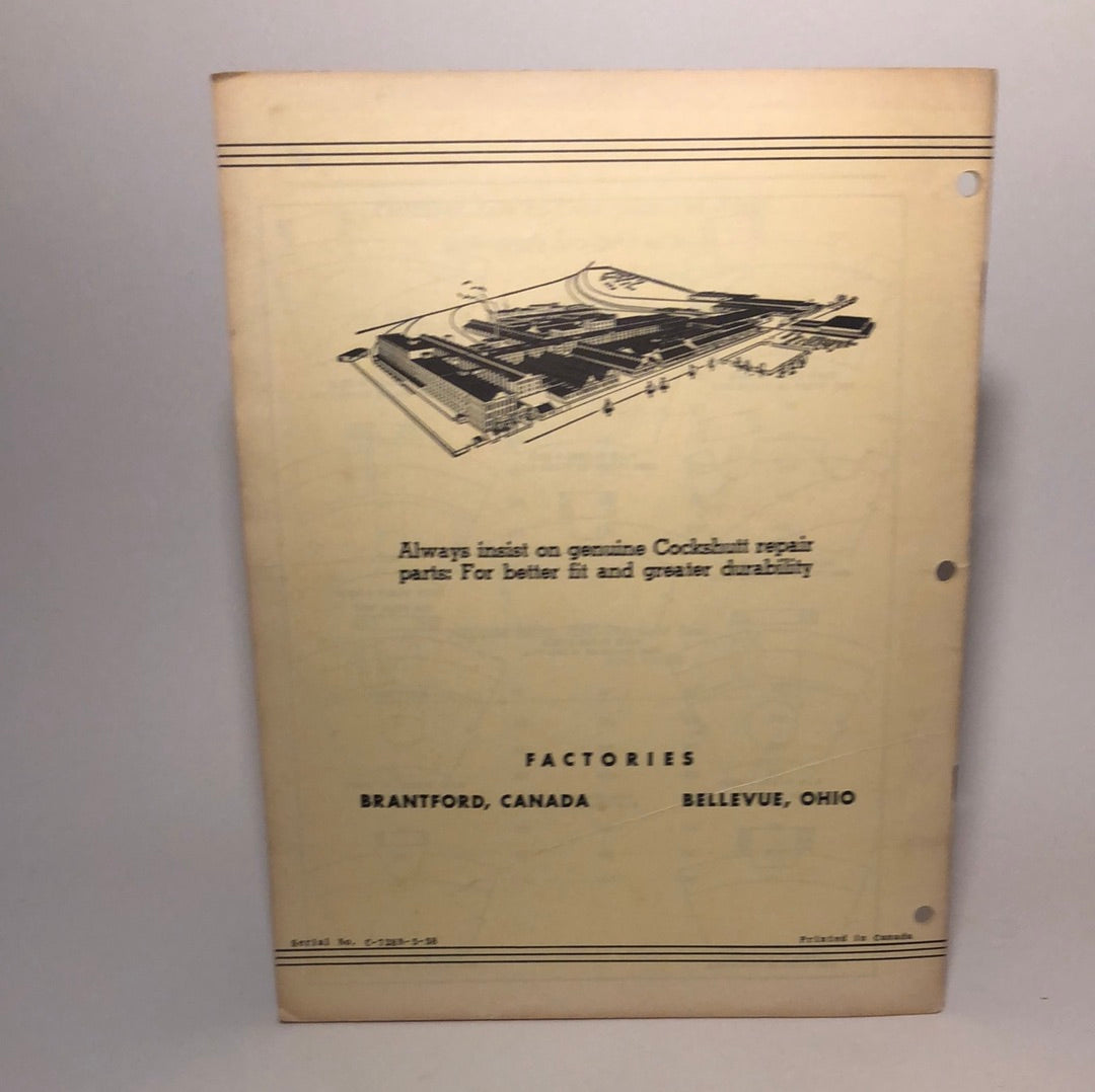 Cockshutt Setting Up & Operating Instructions 2752 & 2754 Cultivators