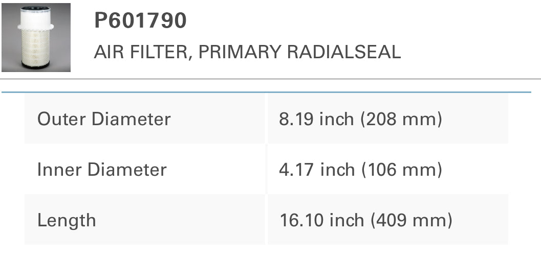 Donaldson Air Filter - P601790
