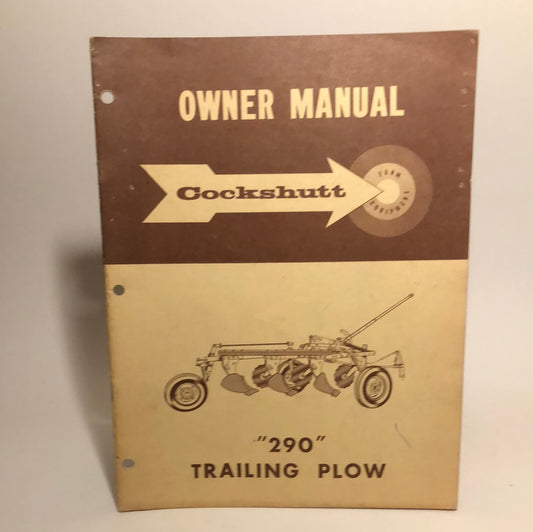 Cockshutt Owner Manual 290 Trailing Plow