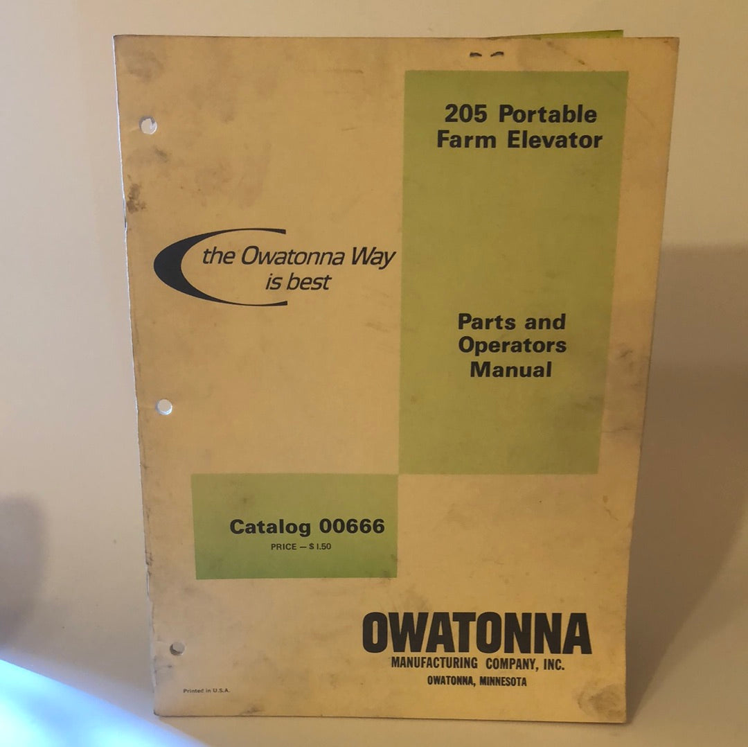 OMC - 205 Portable Farm Elevator & E205 All-Purpose Farm Elevator - Parts & Operator's Manual