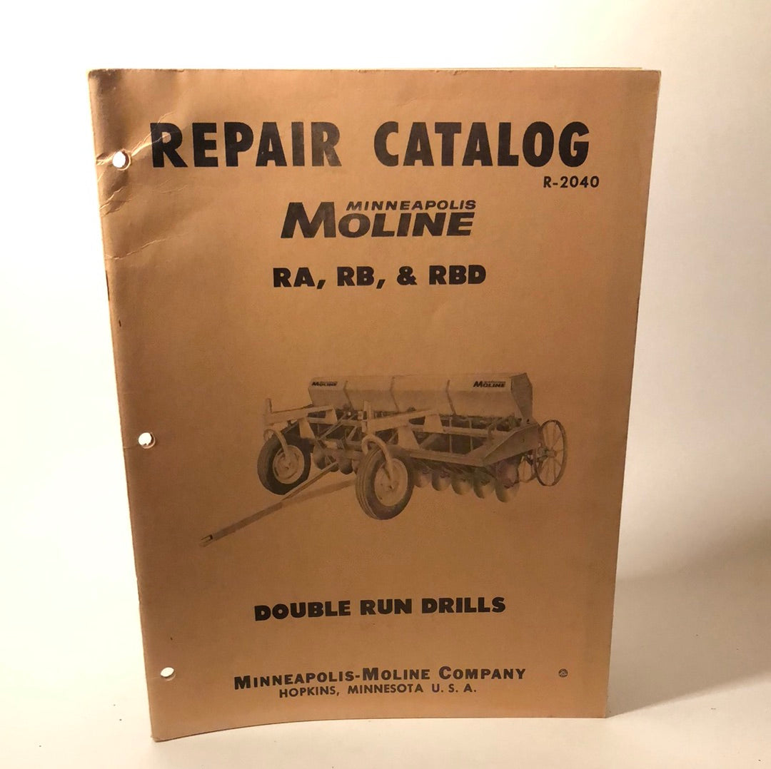 Minneapolis Moline RA, RB & RBD Double Run Drills Repair Catalog
