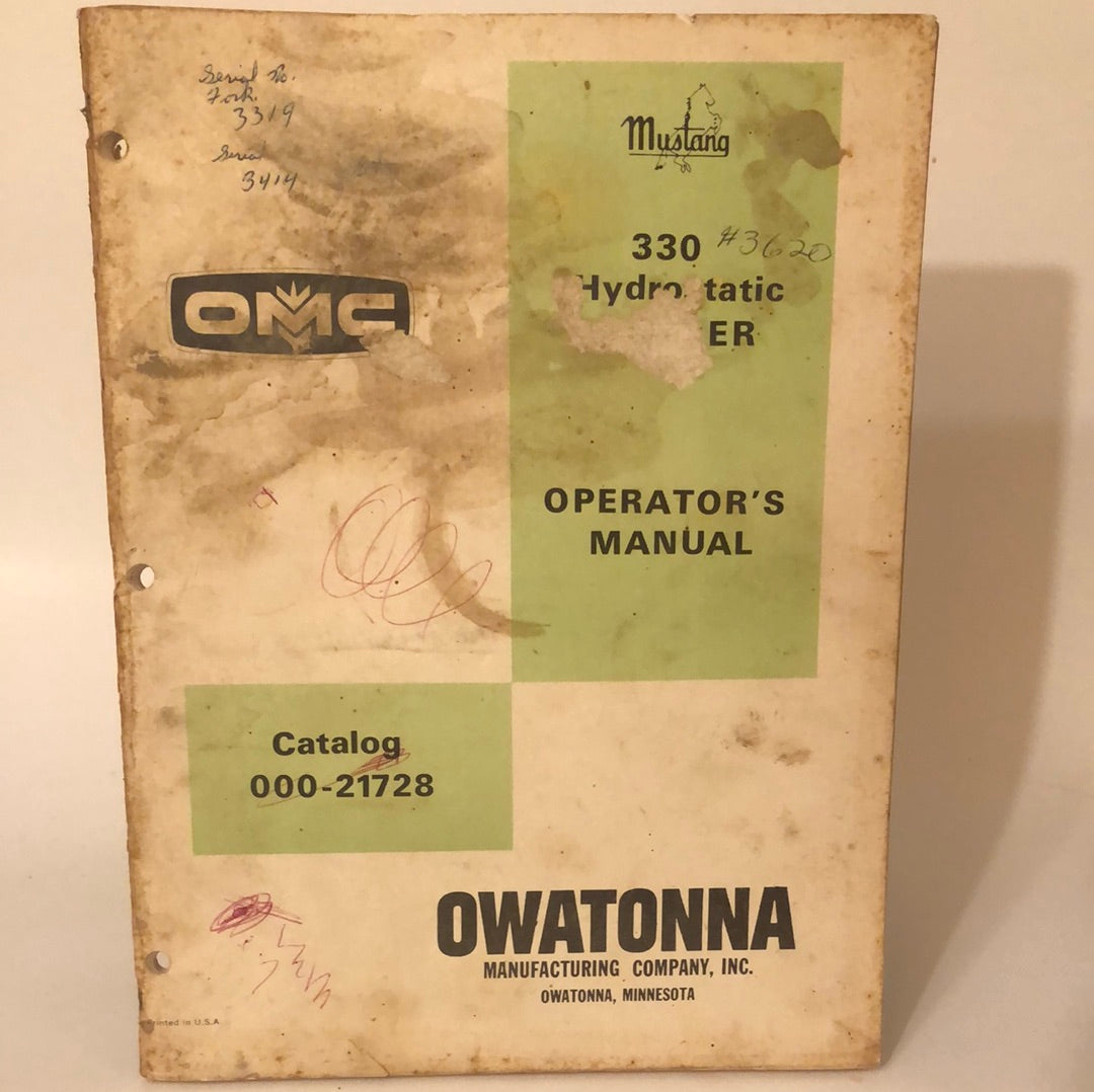 OMC 330 Hydrostatic Loader - Operator's Manual