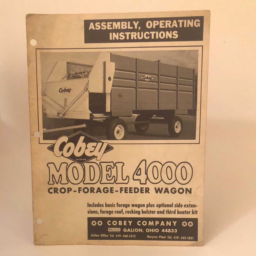 Cobey Model 4000 Crop-Forage-Feeder Wagon - Assembly, Operating Instructions