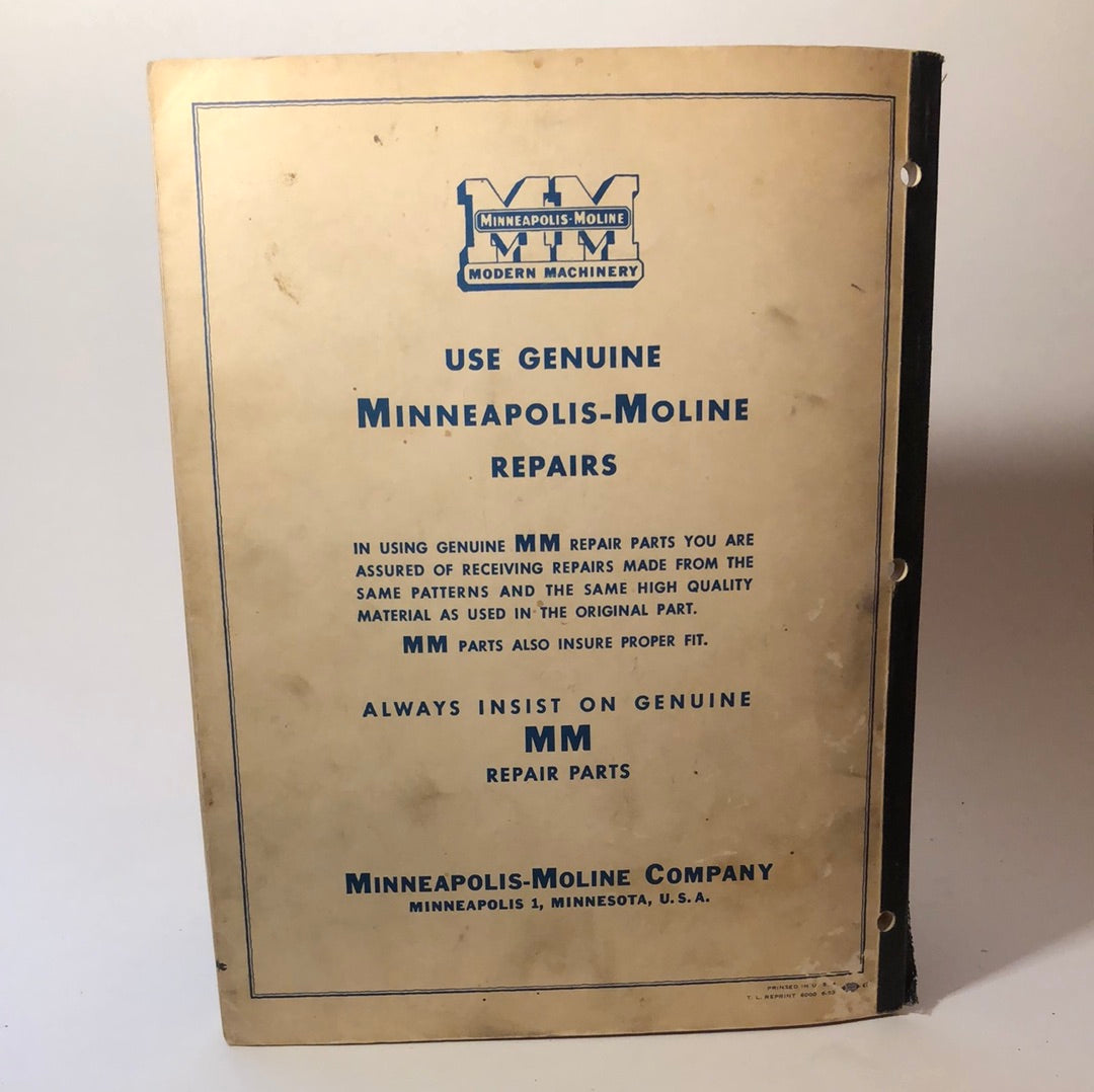 Minneapolis Moline - '69' Harvestor - Operation maintenance and assembly manual