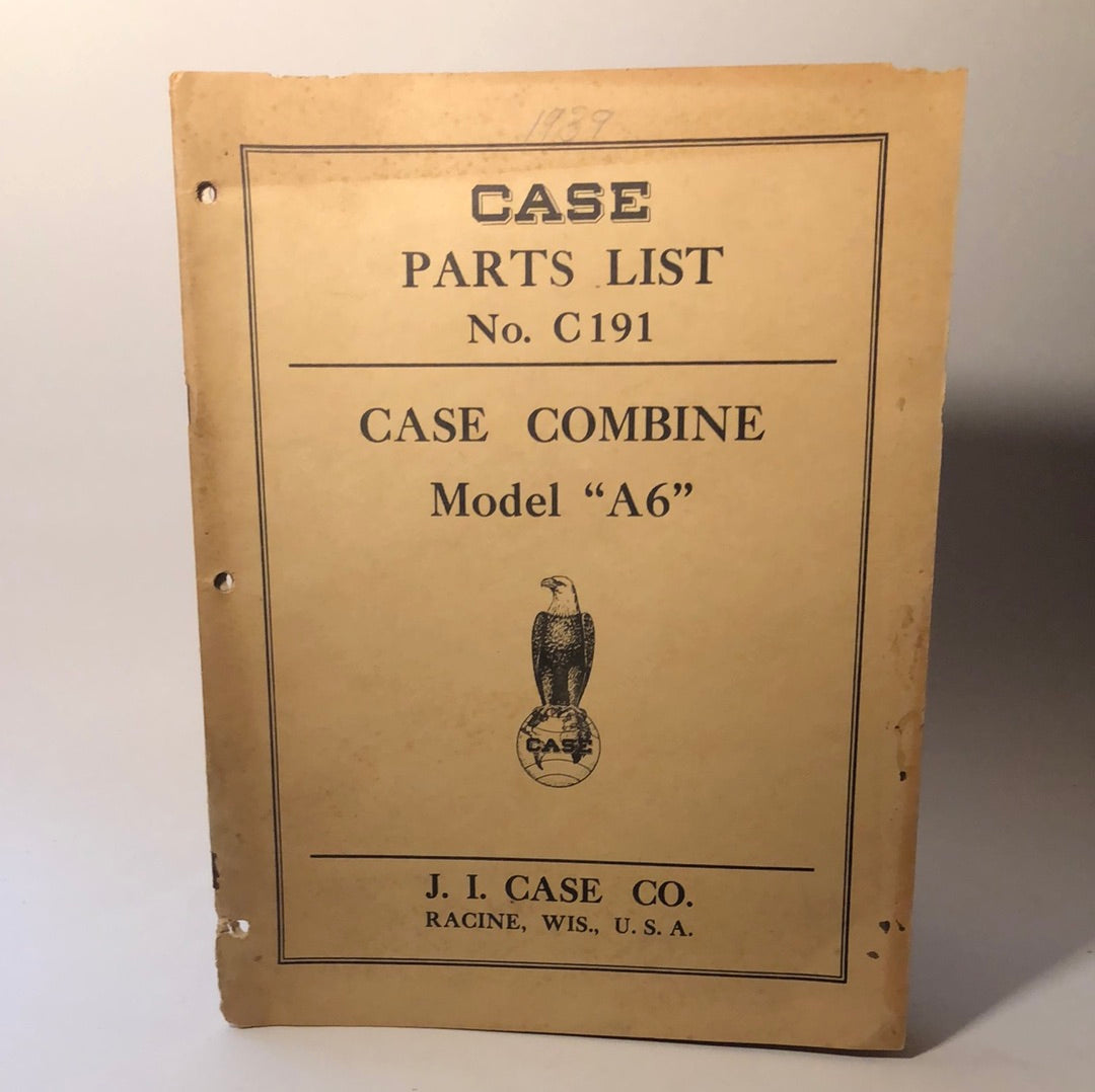 Case - parts list no. C191 - Case Combine model A6