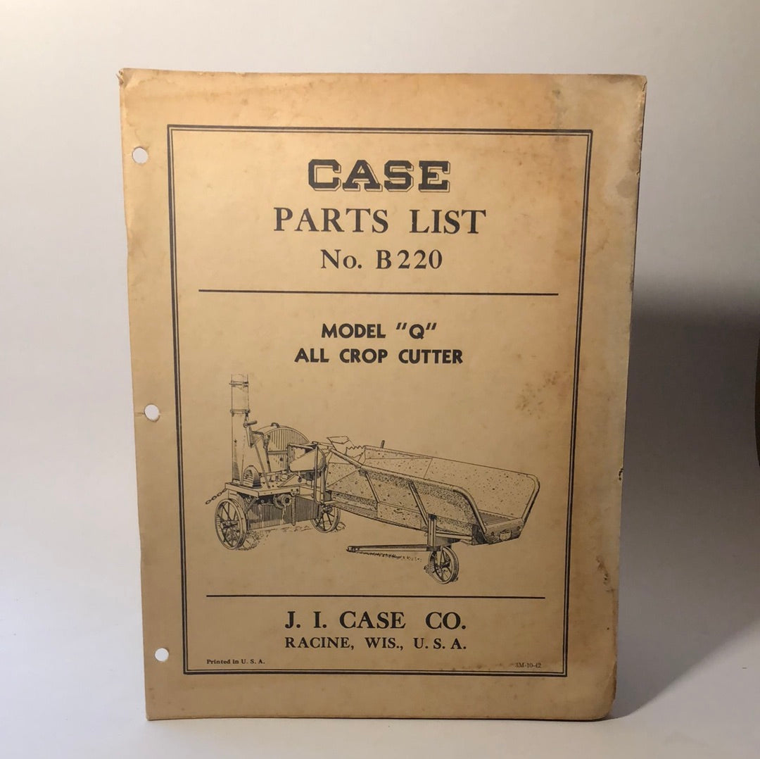 Case - parts list no. B 220 - Model Q All Crop Cutter