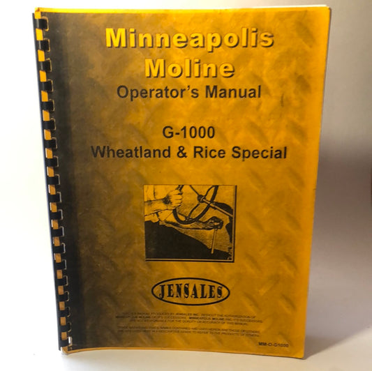 Jensales Minneapolis Moline - G-1000 Wheatland & Rice Special