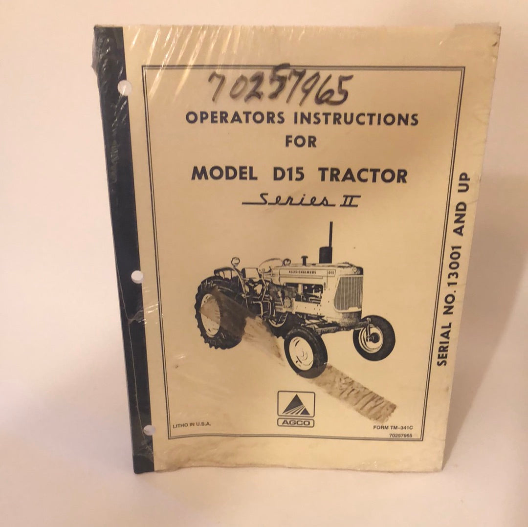 AGCO Model D15 Tractor Series II Operators Instructions