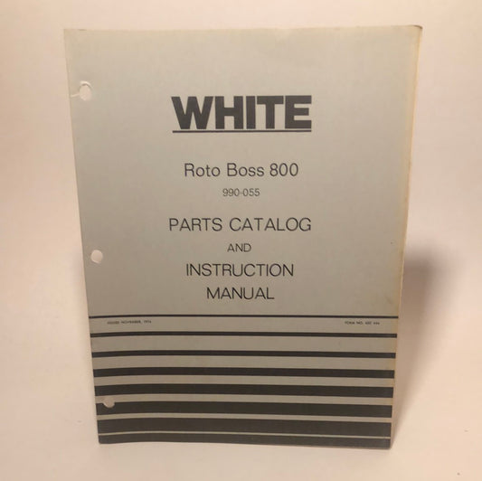 White Roto Boss 800 Parts catalog & Instruction manual