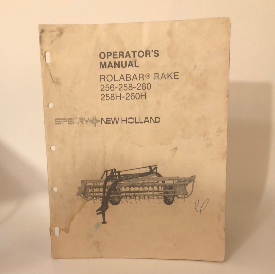 Sperry New Holland _ RolaBar Rake 256 - 258 - 260 - 258H - 260H _ Operator's Manual