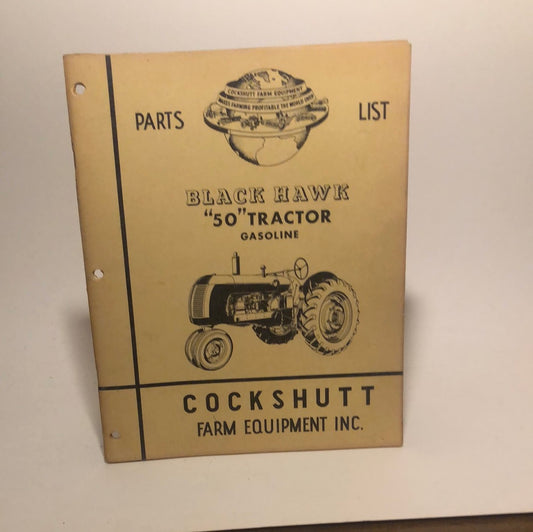 Cockshutt Black Hawk “50” Tractor gasoline parts list