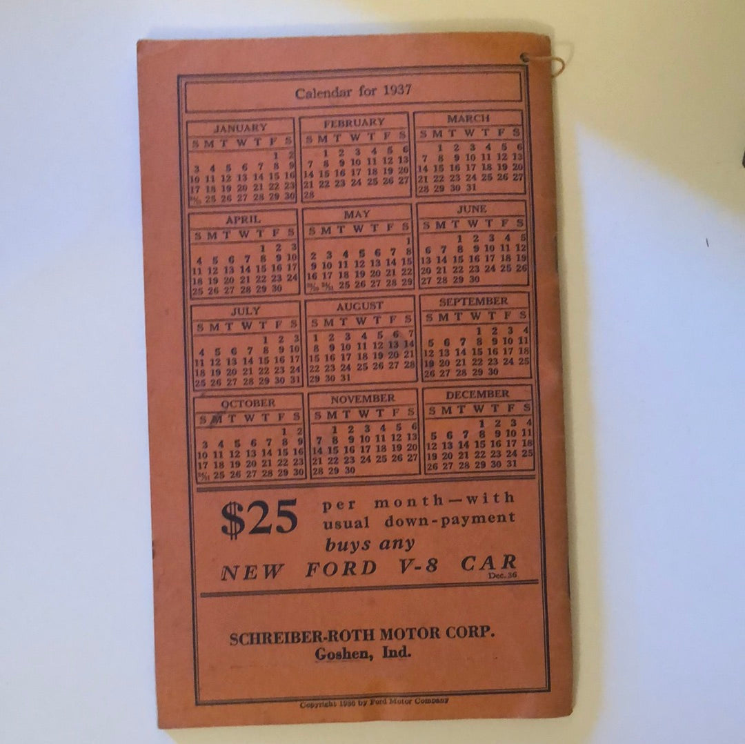 Ford Home Almanac & Fact s Book 1937