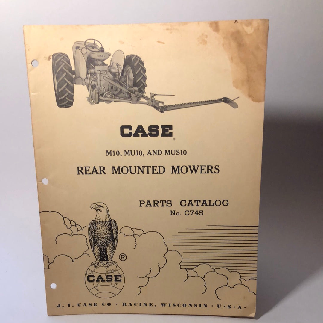 Case M10, MU10 & MUS10 Rear Mounted Mowers parts catalog C745