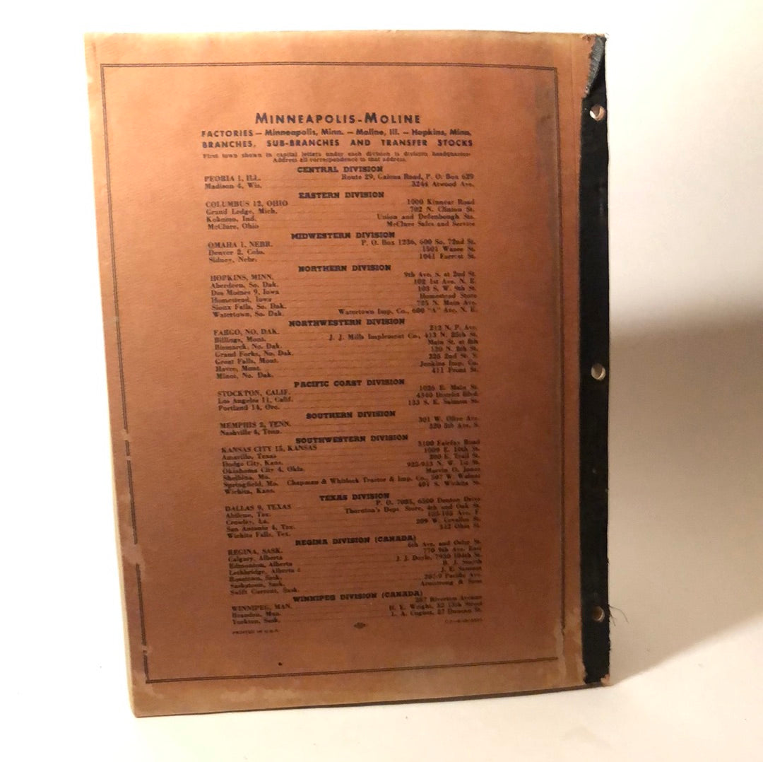 Minneapolis Moline - G4 Harvestor - Repair Catalog