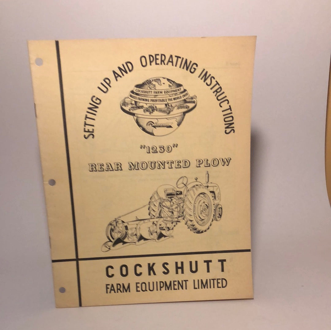 Cockshutt Owner Manual 1230 Rear Mounted Plow