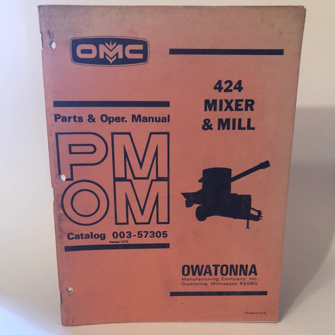 OMC - 424 Mixer & Mill - Parts & Operator's Manual