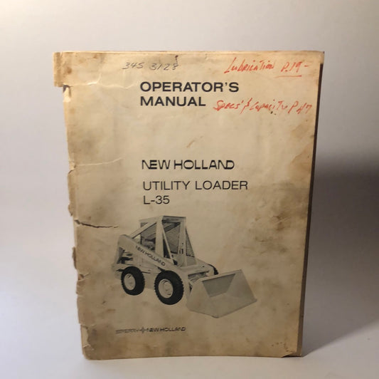 Sperry New Holland - Utility Loader L-35 -operator’s manual