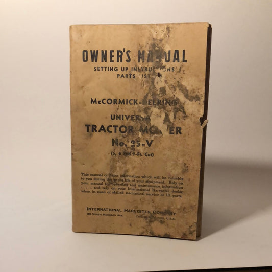 McCormick-Deering Universal Tractor Mower No 25-V - Manual