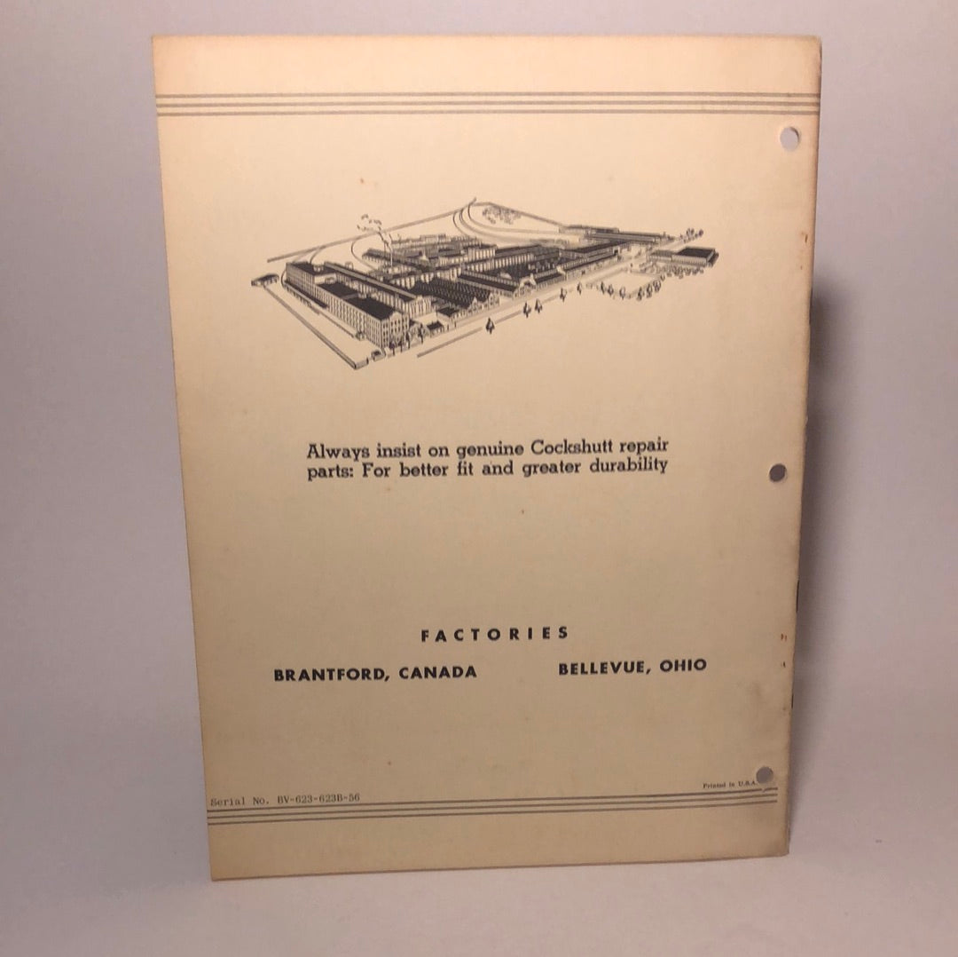 Cockshutt Owner Manual 623 & 633B Manure Spreader