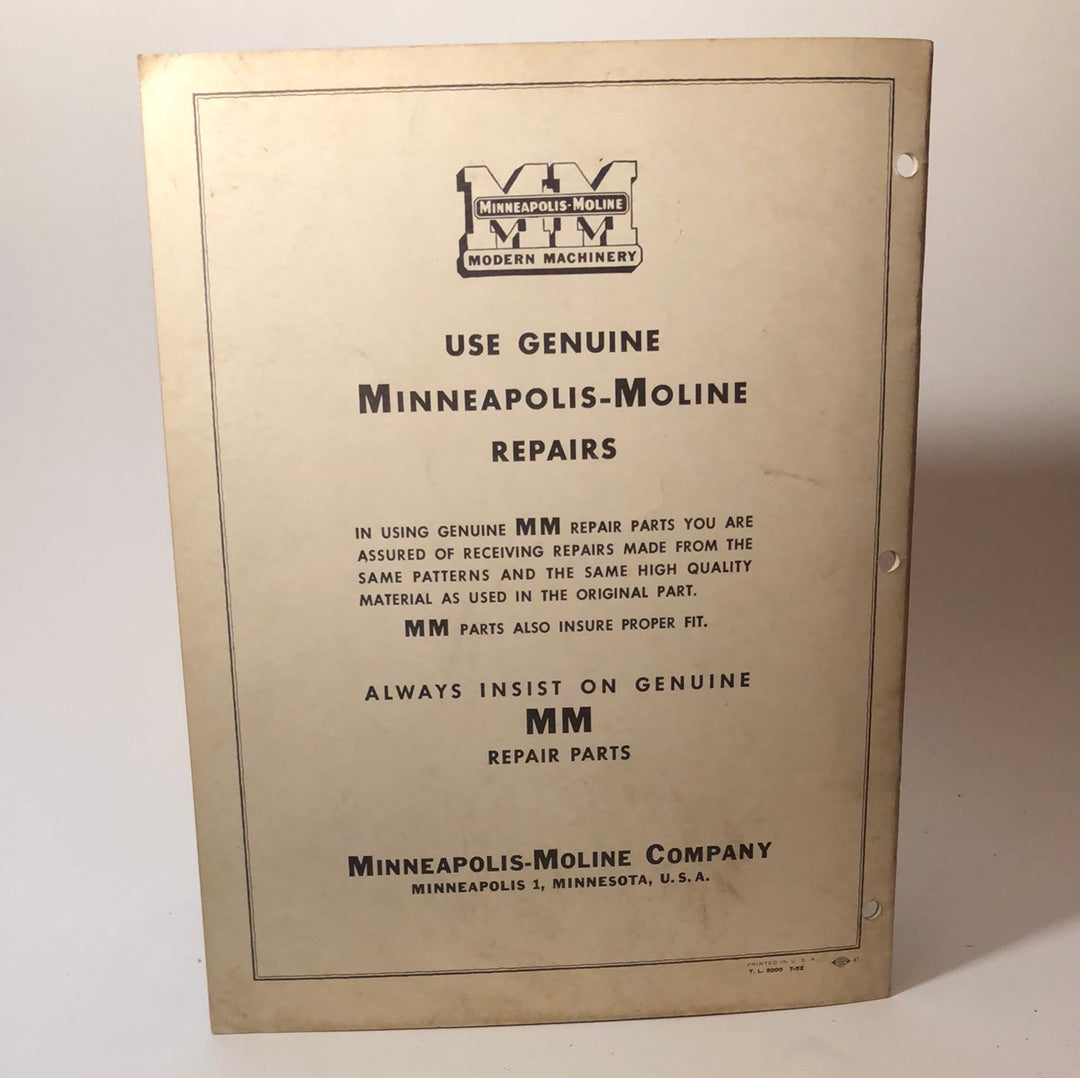 Minneapolis Moline - Model UM-5 Tractor Mower - Assembly, Operation & Maintenance Manual