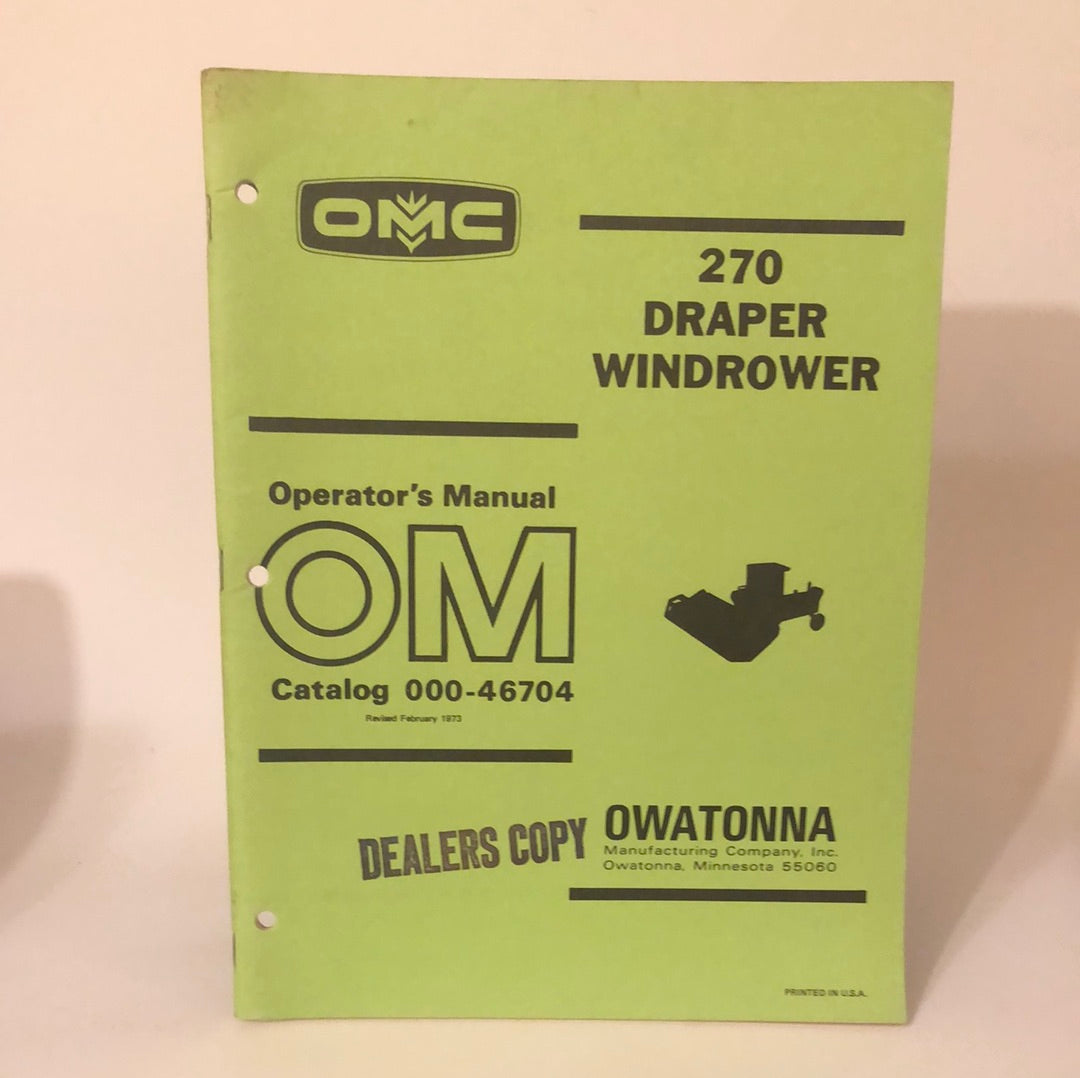 OMC 270 Draper Windrower - Operator's Manual