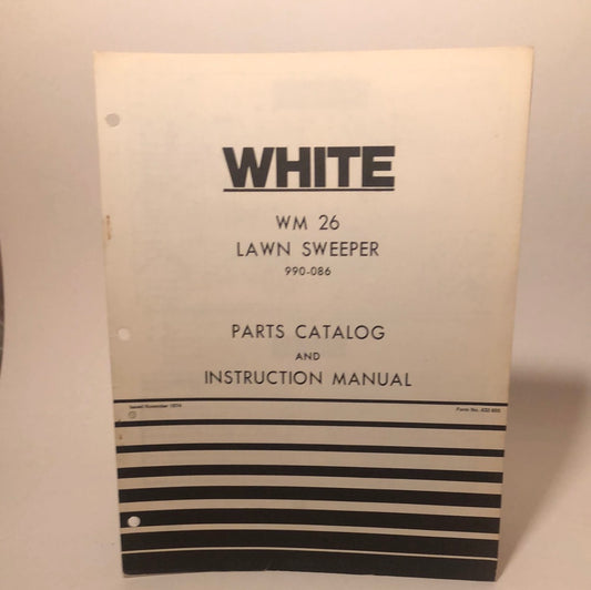 White WM 26 Lawn Sweeper Parts catalog & Instruction manual