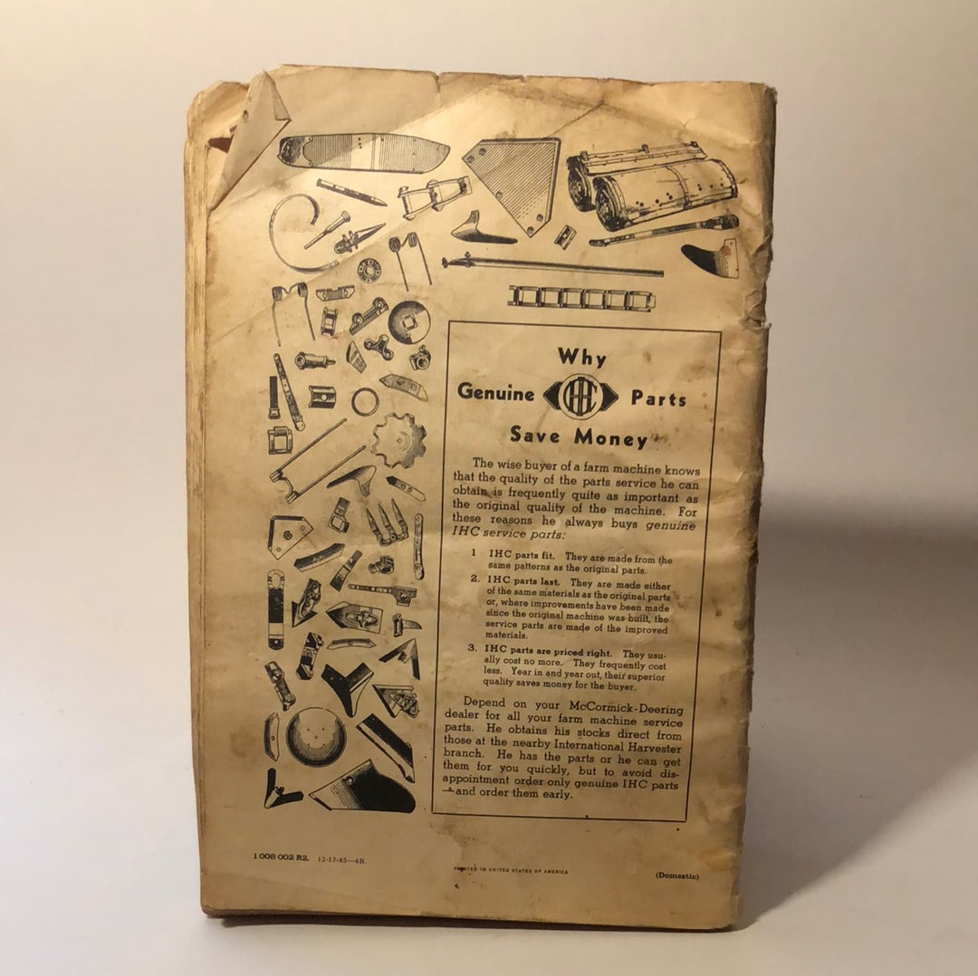 McCormick-Deering Farmall Cultivator No M-448 - Manual