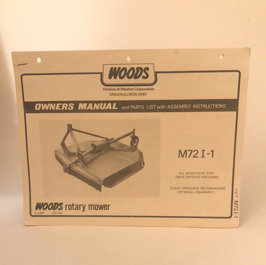 Woods M72 I-1 Owner's Manual