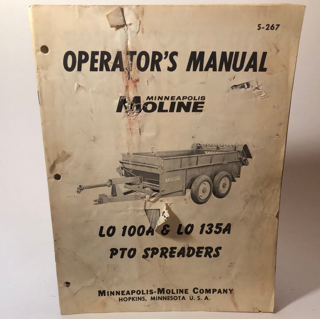 Minneapolis Moline - LO 100A & LO 135A PTO Spreaders - Operator's Manual