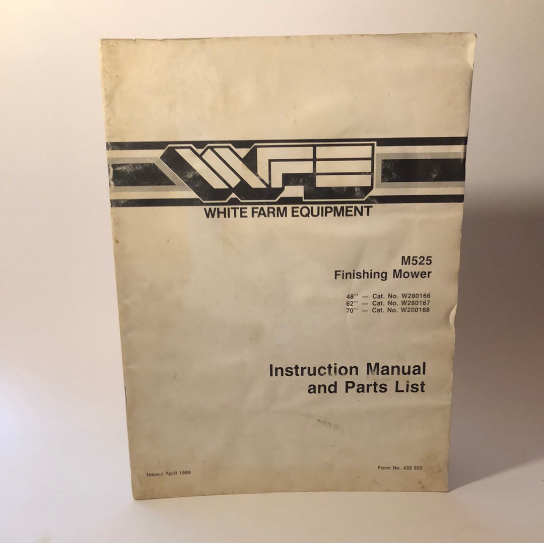 White - M525 Finishing Mower instruction manual & part list