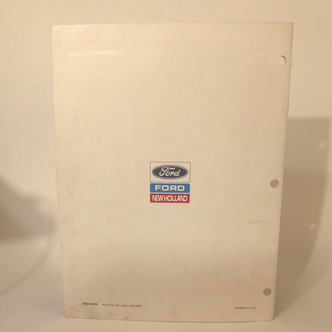 New Holland Windrow Inverter 144 - Operator's Manual