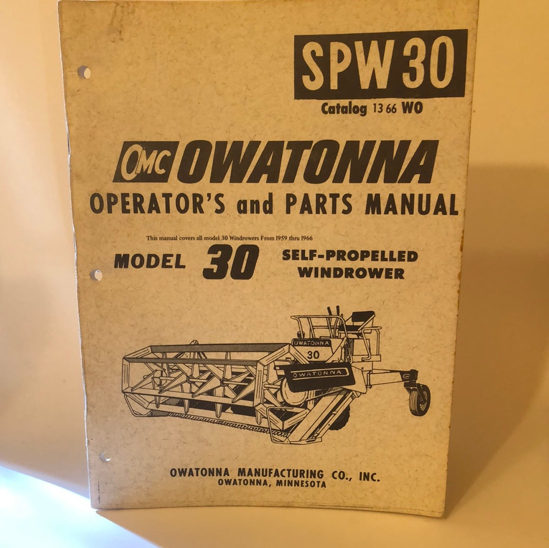 OMC - Model 30 Self-Propelled Windrower - Parts & Operator's Manual