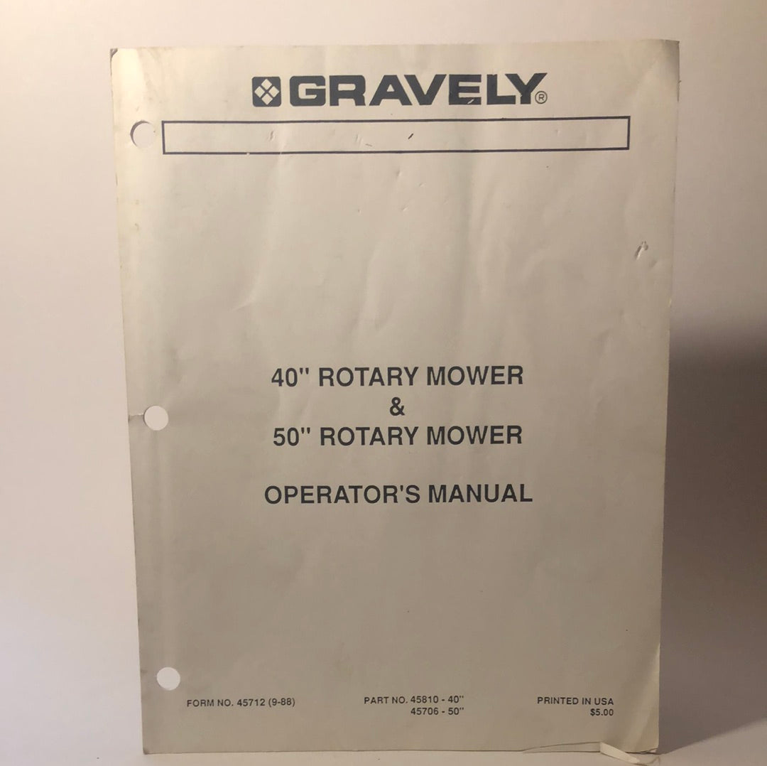 Gravely - Operator’s Manual 40” & 50” Rotary Mowers