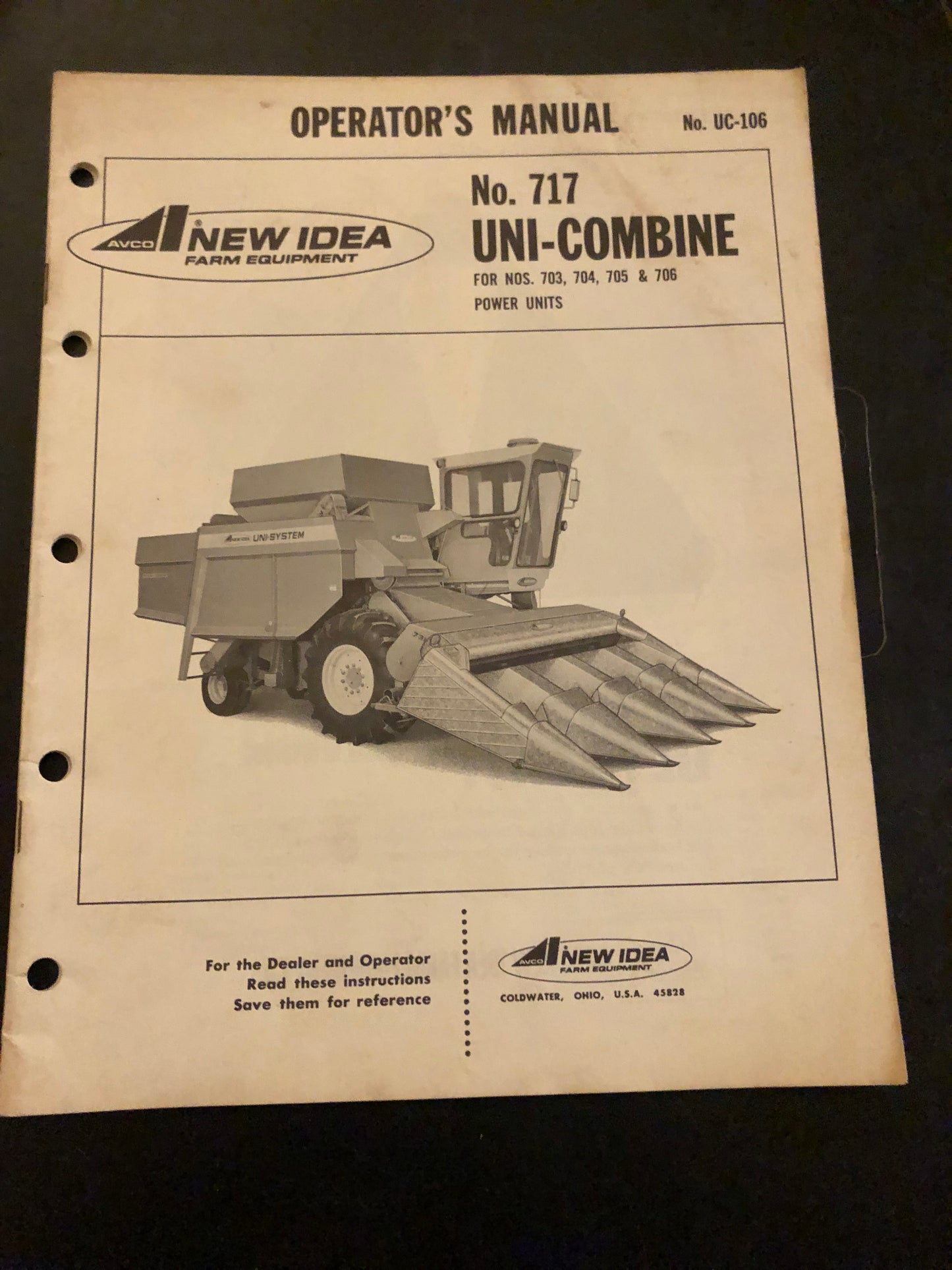 New Idea _ no.717 Uni-Combine UC-105 _ Operator’s Manual