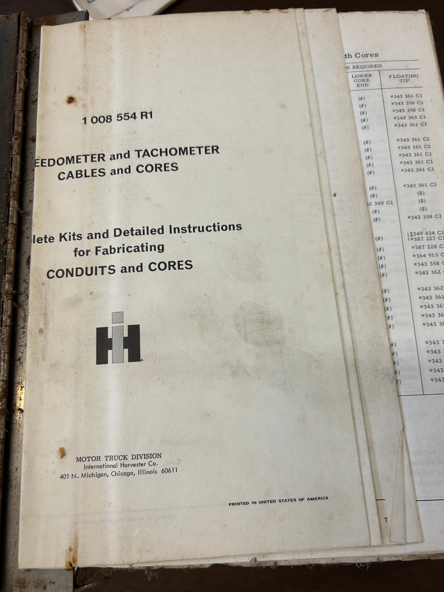 IH _ Speedometer & Tachometer Cables and Cores _ Complete Kits & Detailing Instructions for Fabricating Conduits and Cores