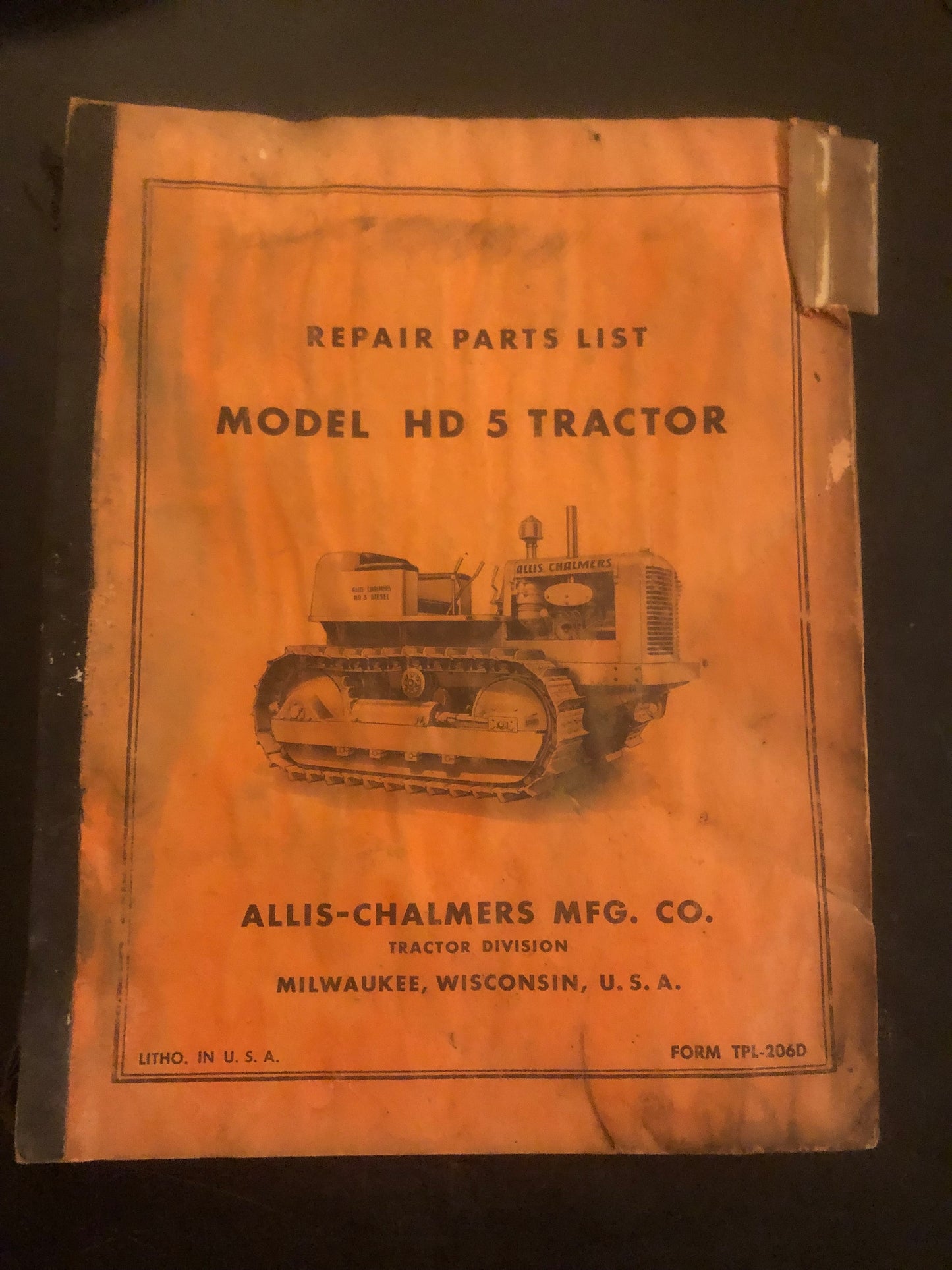 Allis-Chalmers _ model HD 5 Tractor _ Repair Parts List