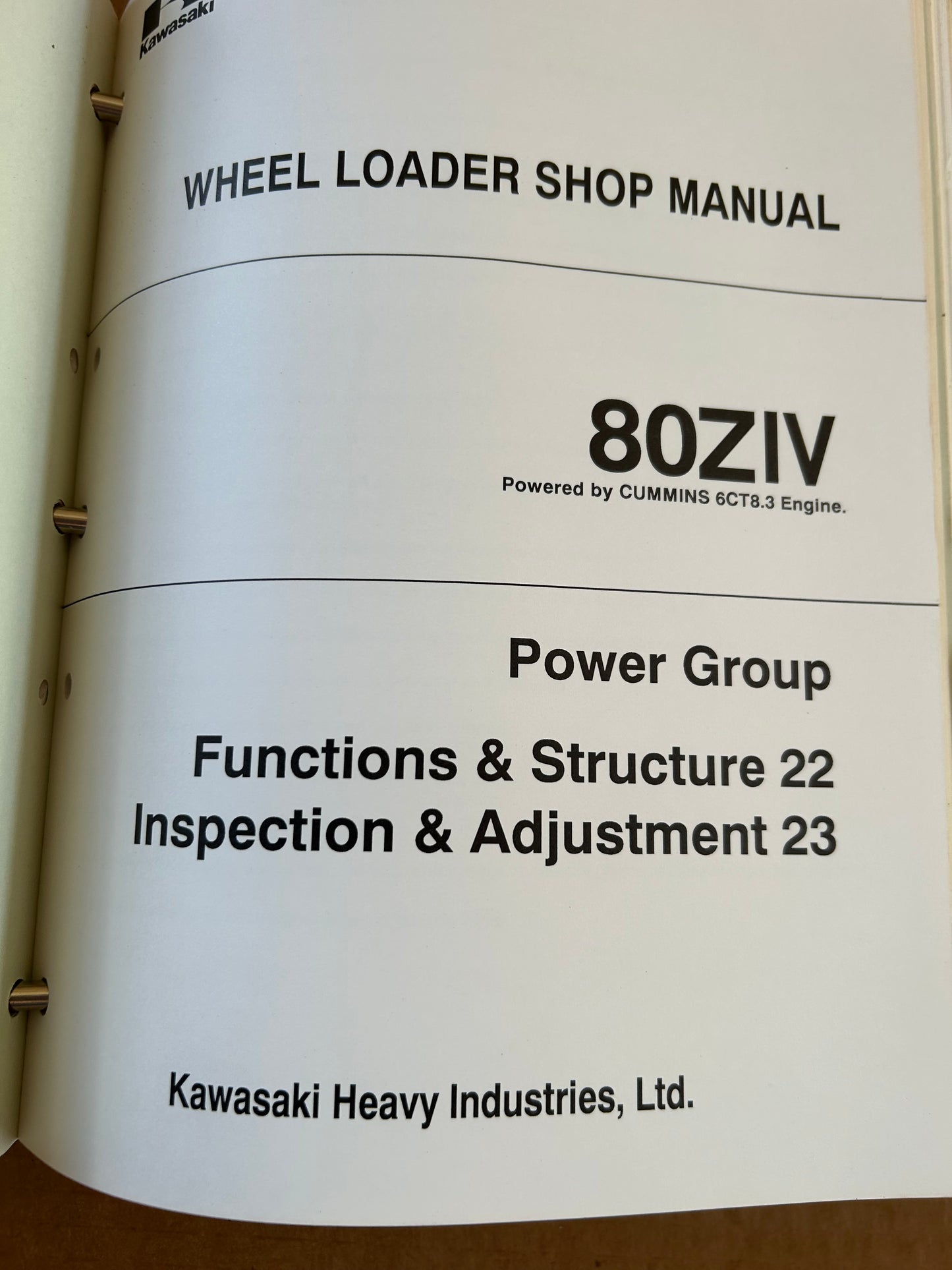 Kawasaki _ 80ZIV Wheel Loader _ Binder