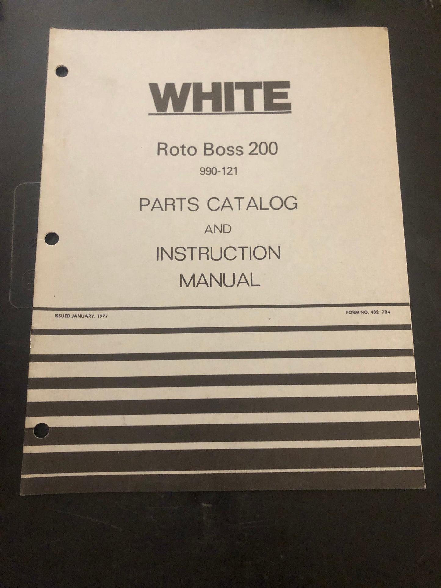 White _ Roto boss 200 _ Parts Catalog & Instruction Manual