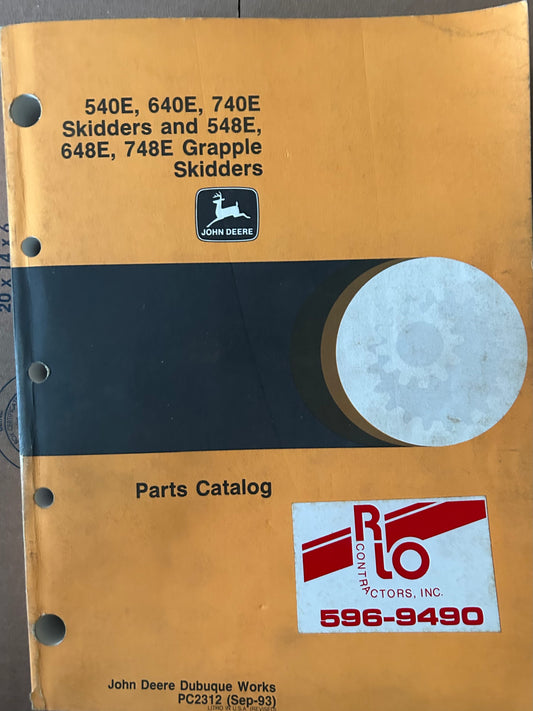 John Deere _ 540E, 640E & 740E Skidders and 548E, 648E & 748E Grapple Skidders _ Parts Catalog PC-2199