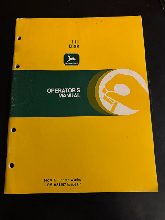John Deere _ 111 Disk _ Operator’s Manual OM-A34197 F7