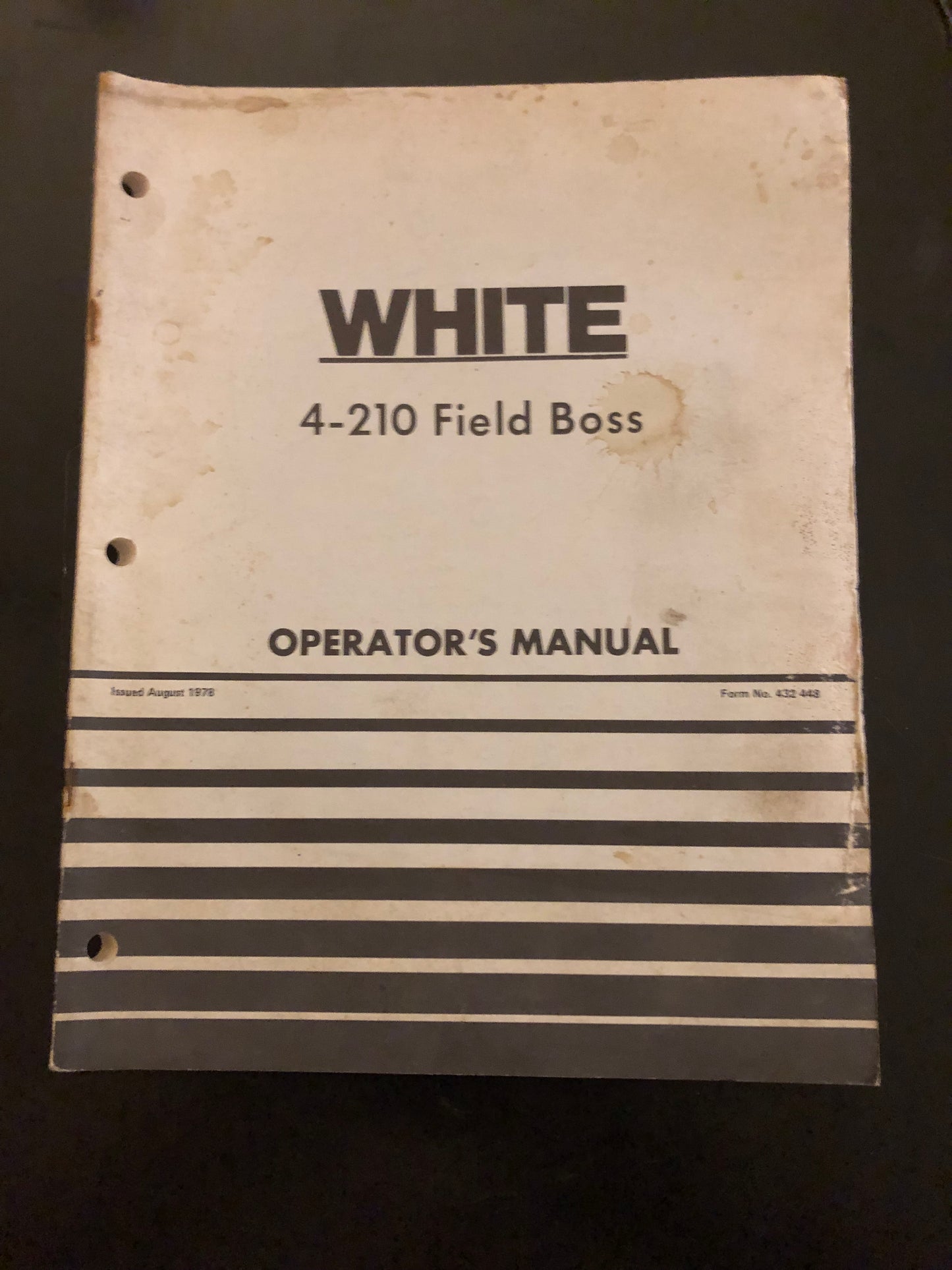 White _ 4-210 field boss tractor _ Operator’s Manual