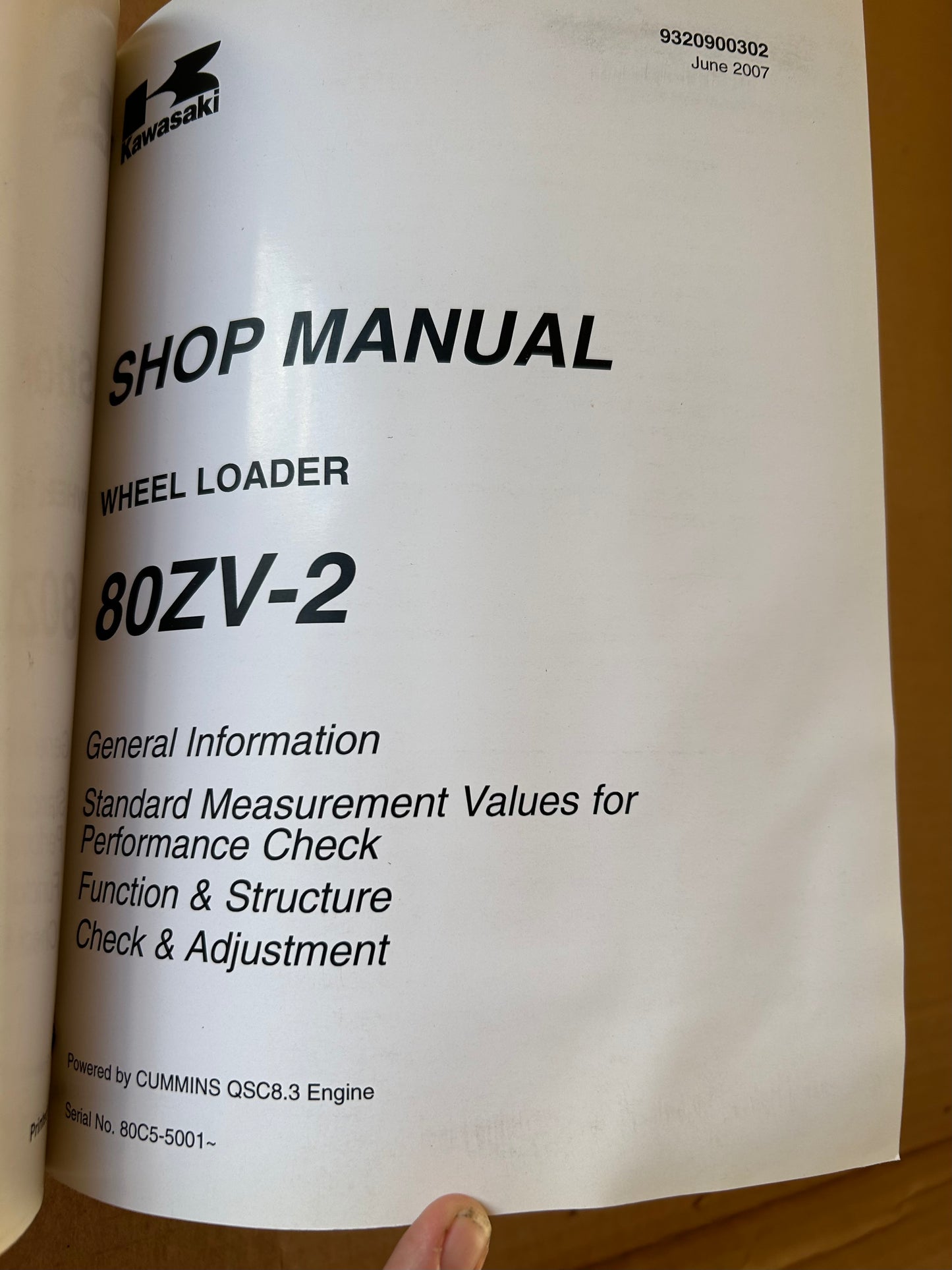 Kawasaki _ 80ZV-2 Wheel Loader _ Binder