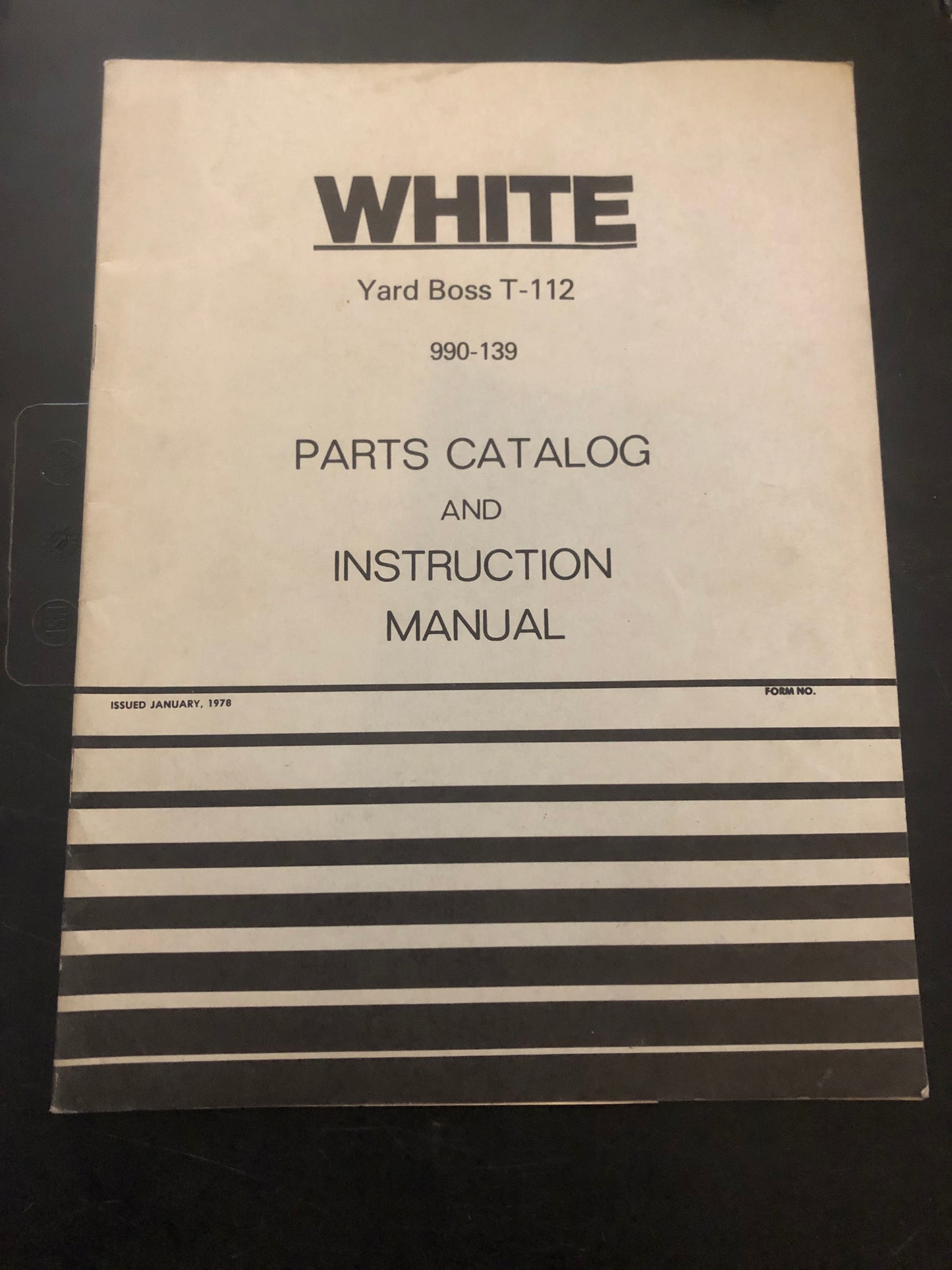 White _ Yard Boss T-112 _ Parts Catalog & Instruction Manual